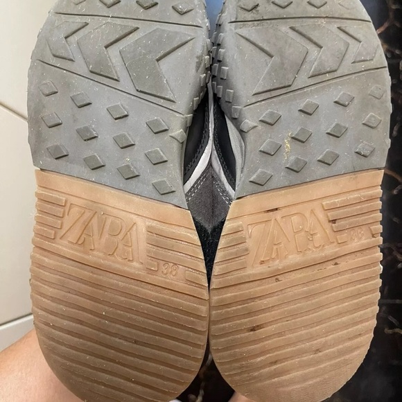 Zara Womens retro running fashion sneakers Size 38 US 71/2 24.5 Cm gray/black - Picture 8 of 8